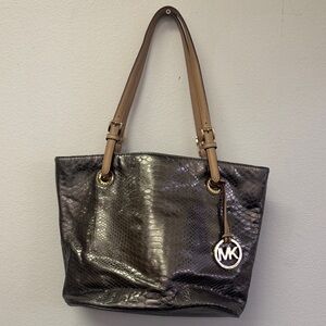 Michael Kors Jet Set python-embossed leather tote bag
